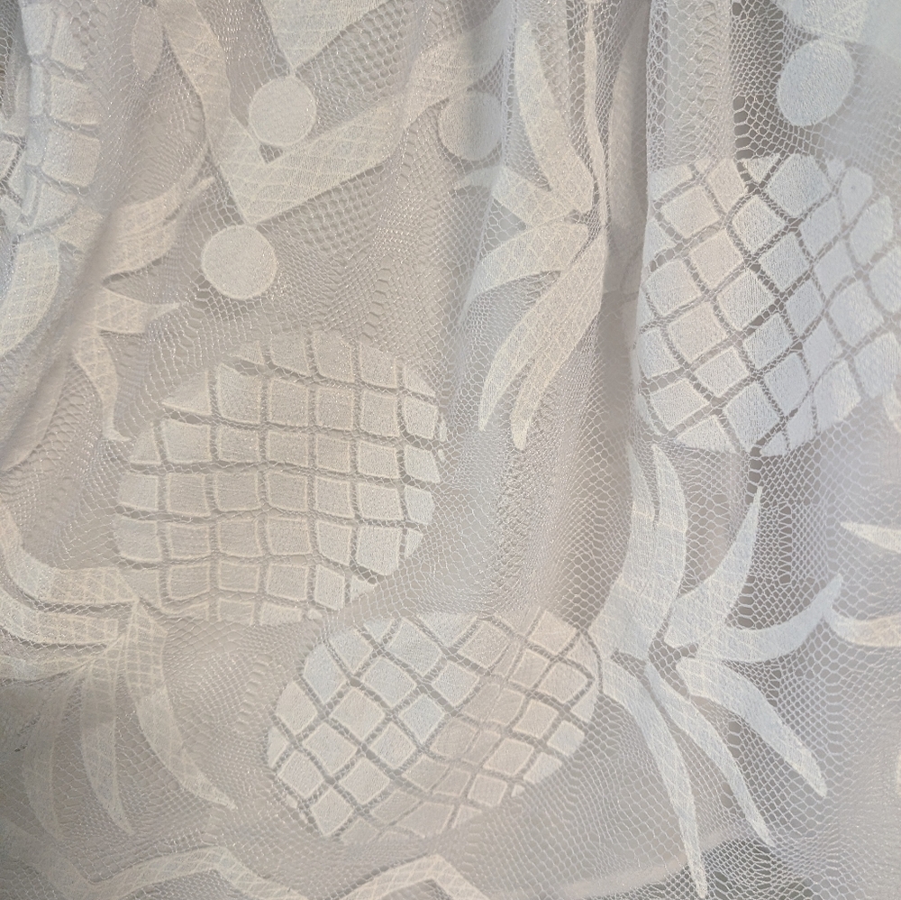 Mauve Pineapple Sleeveless Top 12 White Lace Scalloped Boho Cottagecore Layering - Picture 14 of 16